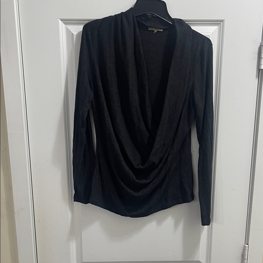 Lilla p- Heather gray drape top medium